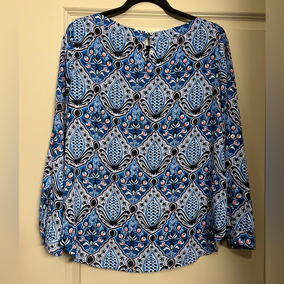 LOFT Long Sleeve Boatneck Button Cuff Blouse - Size Medium Petite - Picture 5 of 7